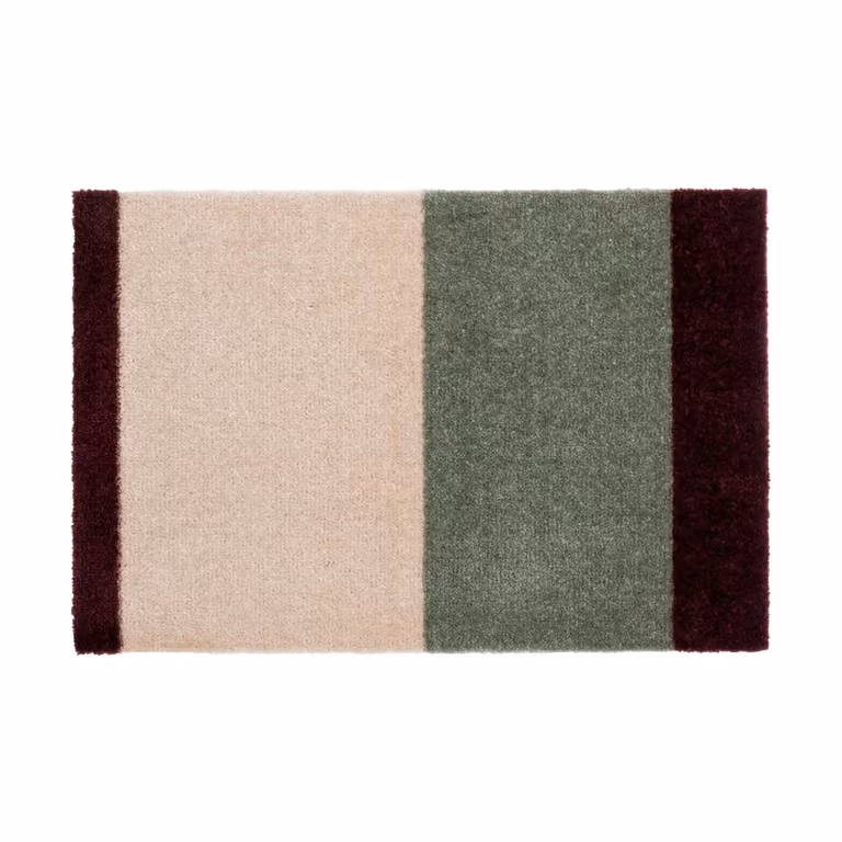 Tica Copenhagen Stripes deurmat horizontaal Green-ivory-bordeaux, 40 x 60 cm