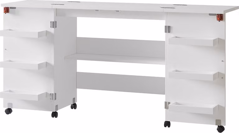 Vicco Carmen Naaitafel Wit met 6 legplanken, Model 56209, Breedte: 160 cm, Diepte: 80.2 cm