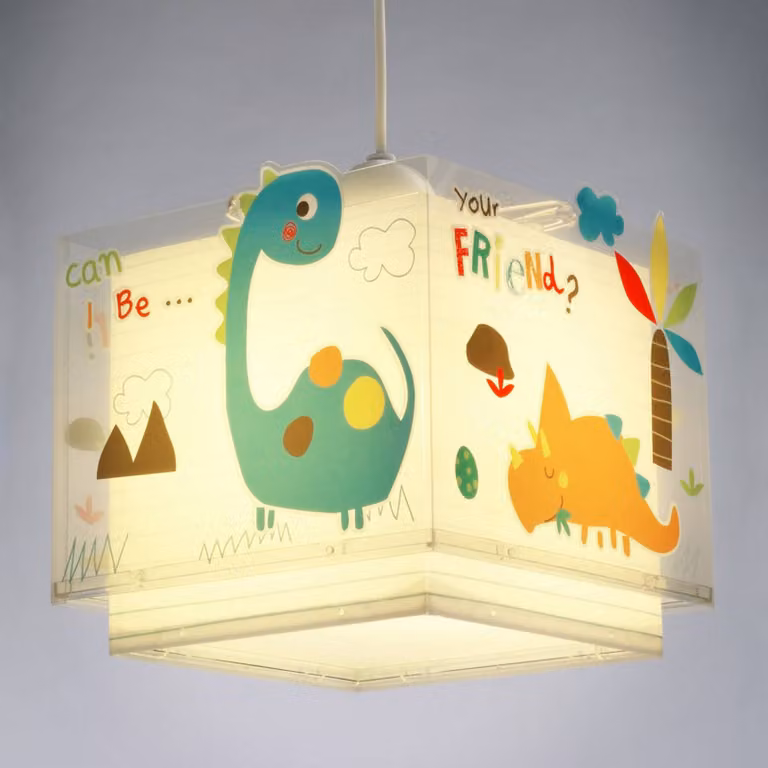 Dalber Kinderkamer hanglamp DINOS multicolor dimbaar