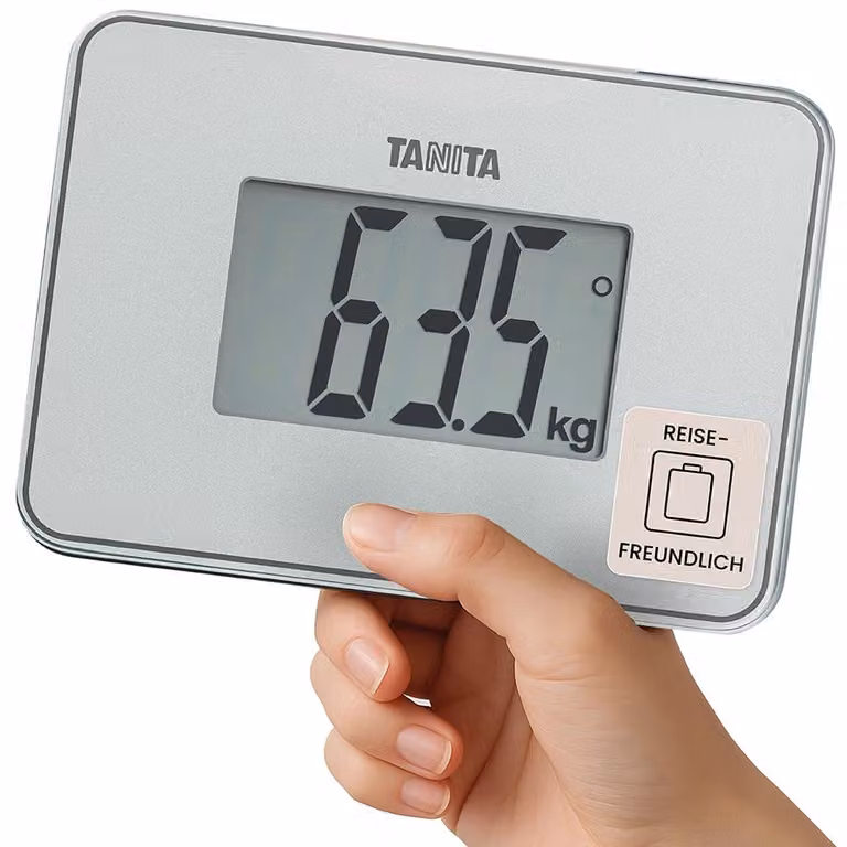 Tanita HD-386 Digitale Personenweegschaal met LCD-display en glazen design, draagvermogen tot 150 kg