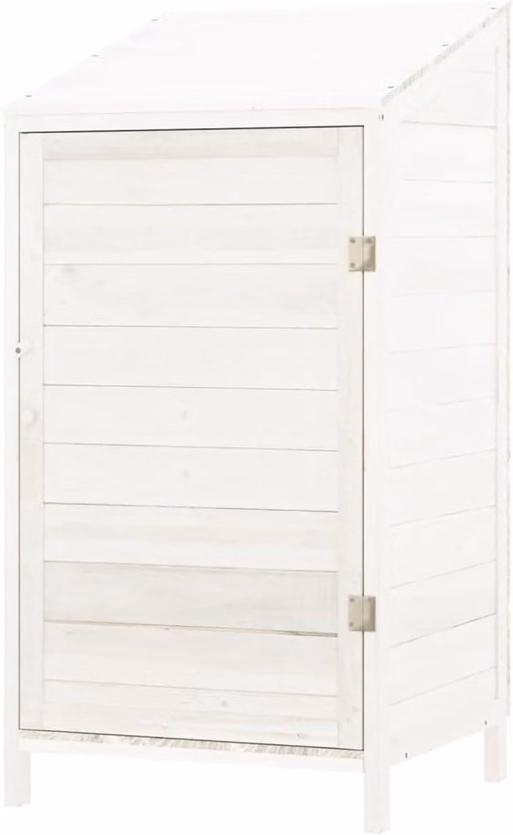 Wit Tuinhuis Opbergkast van Massief Dennen Hout voor het Opbergen van Tuingereedschap B/D/H: 55 x 52 x 112 cm
