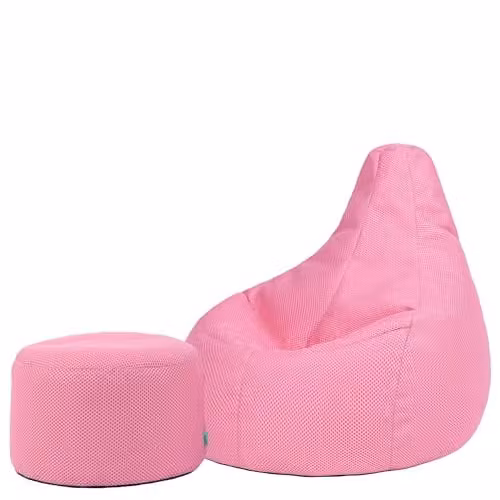 icon Dalton XL Gaming Zitzak Fauteuil met Poef en Vulling - Roze