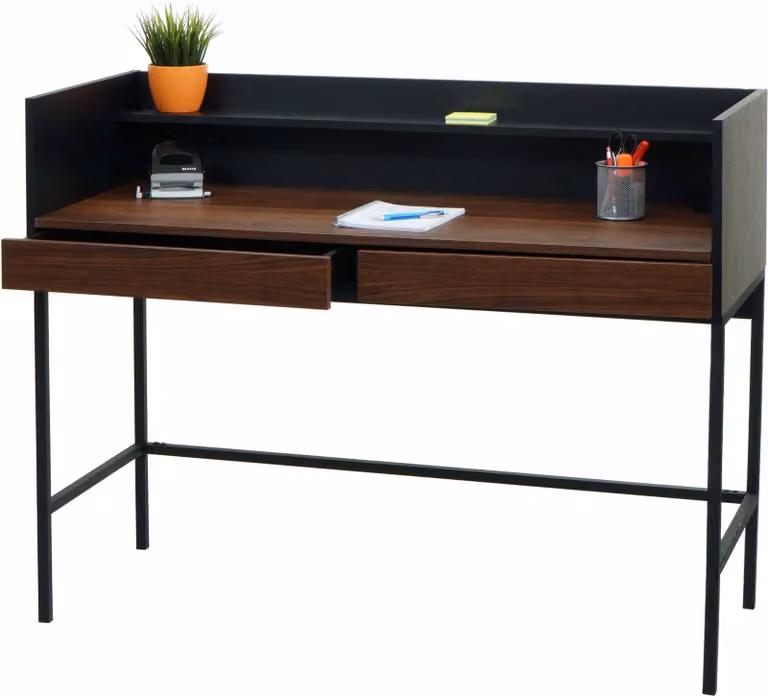 Mendler Computerbureau voor Home Office, Walnootlook, Breedte: 120 cm, Diepte: 50 cm