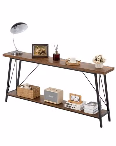 VEVOR Consoletafel met metalen frame en MDF, Bruin, Breedte: 180 cm