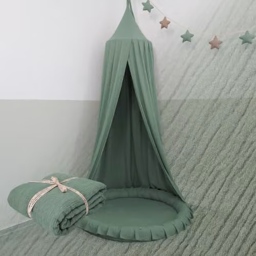 Lilimaus Bedhemel Mousseline voor de kinderkamer - Groen - 245 cm