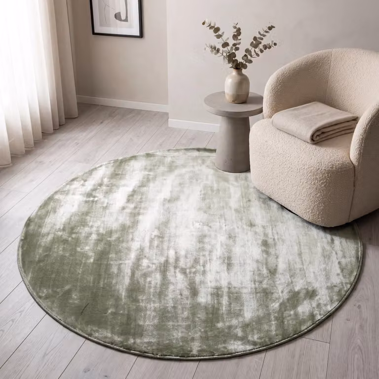 By Boo Carpet Muze rond - Groen - Diameter: 290 cm