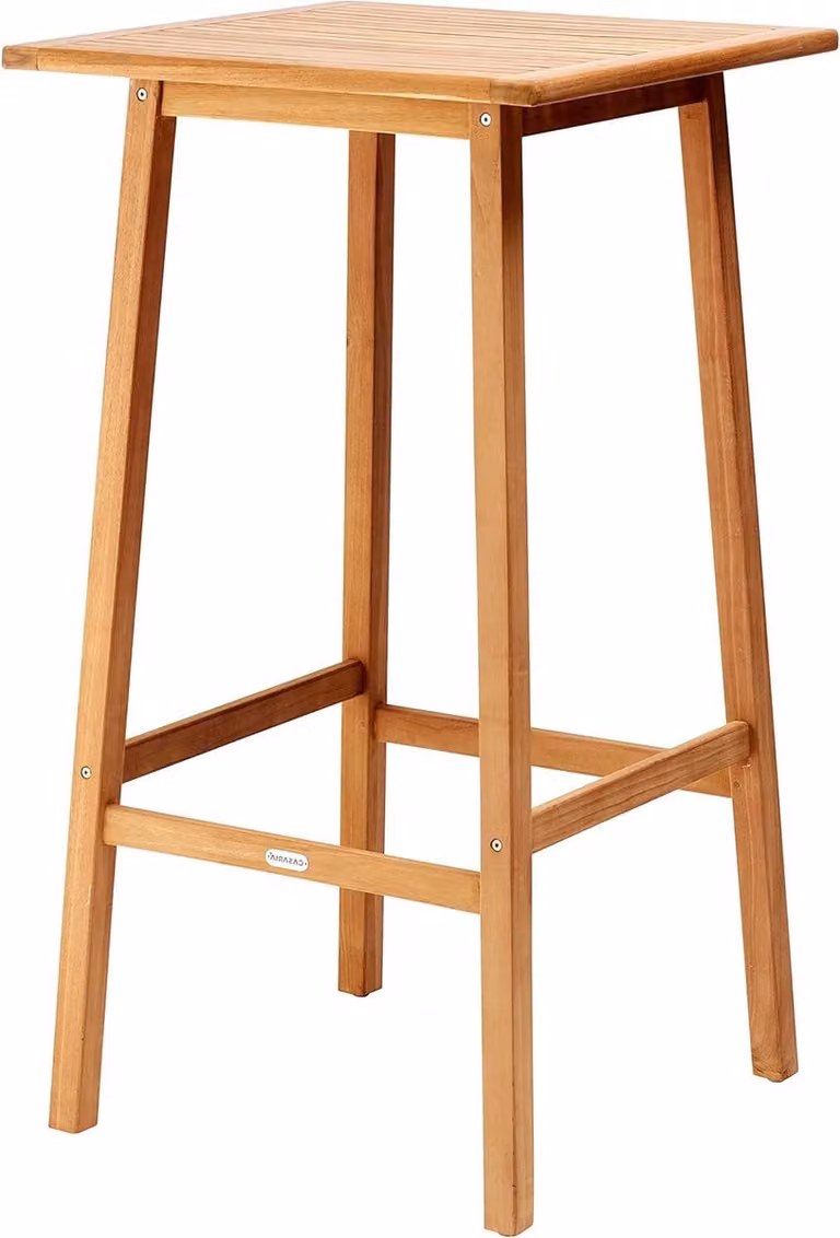 Bruine teak statafel voor in de tuin of op het terras, B/D/H: 110 x 60 x 60 cm