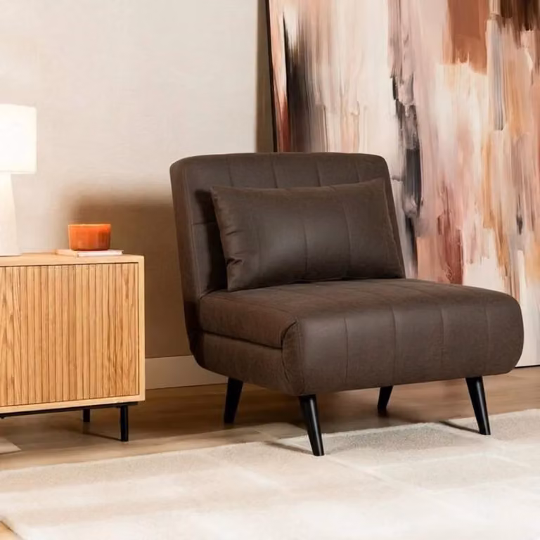 Bronx71 Slaapfauteuil Hanna antraciet eco-leer