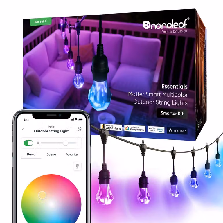 Nanoleaf Essentials Matter Smart Meerkleurige Buitenverlichting Startpakket 15 meter