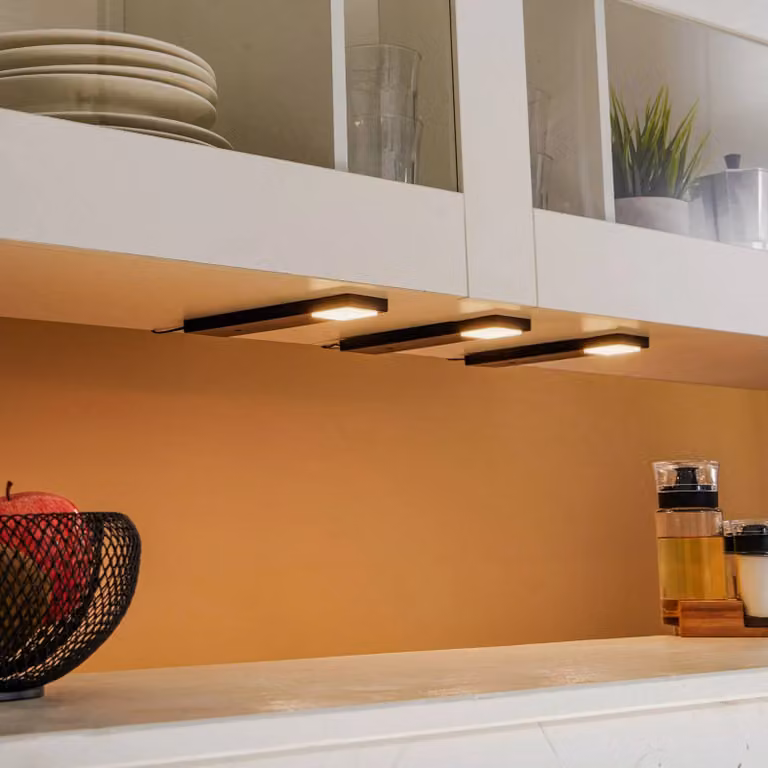 Lindby Amaryll LED meubelverlichting set van 3, zwart, modern, warm wit
