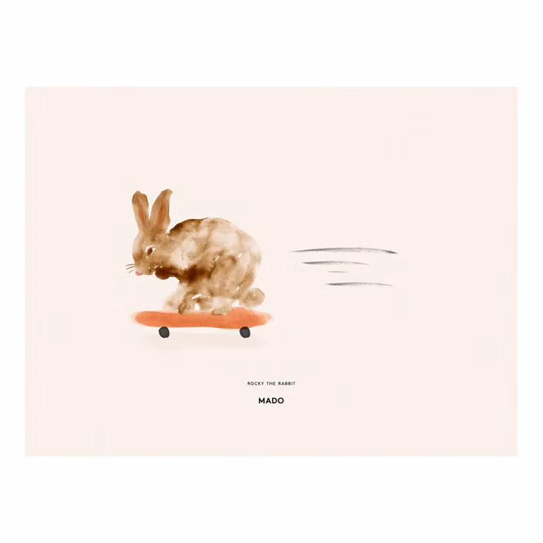 Paper Collective Rocky the Rabbit poster B: 30 cm, H: 40 cm
