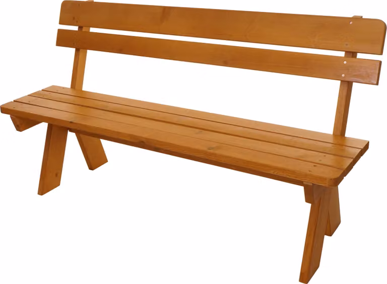 Mendler Tuinbank HWC-L66, houten parkbank van massief hout, honingkleur, 148 cm