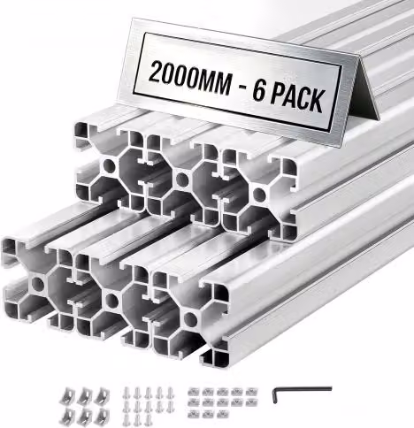 Vevor Aluminium Profiel 4040 T-sleuf, 6 stuks, Zilver, 2000 mm
