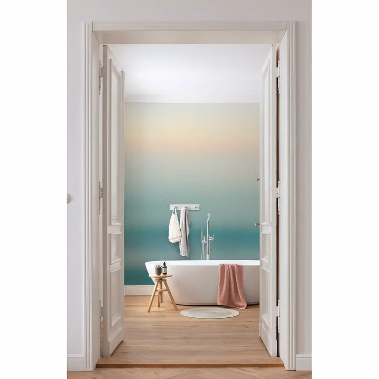 home24 Ocean Sense Vlies-fotobehang, Abstract Modern, Multicolour Blauw, Breedte: 400 cm, Hoogte: 280 cm