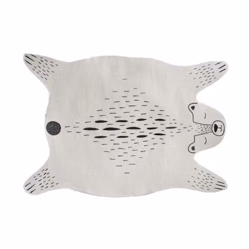 Eazy Living Rechthoekig kinderenstapijt met dierenprint, B/D: 90 x 60 cm, Beer