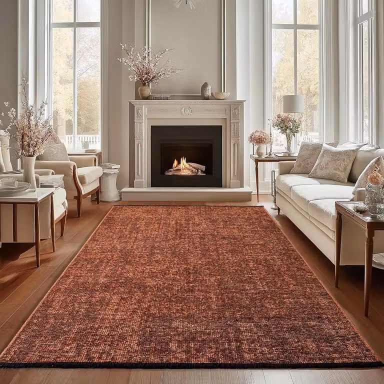 Katoenen Chenille Vloerkleed Vintage Kelim - Terracotta - 140 x 200 cm