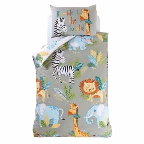 Rapport Home Rumble In The Jungle kinderbeddengoedset met kussensloop, groen, 135 x 200 cm