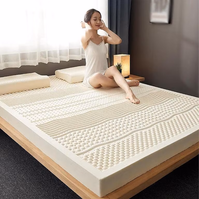 Natuurrubberen Latex Matras Topper met Honingraat Ventilatie voor Volwassenen, 70 x 130 cm