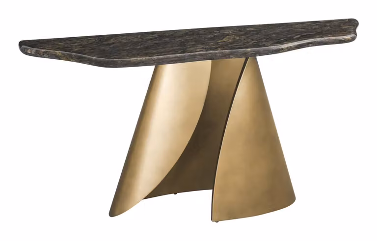 Richmond Organische Sidetable Goldman Marmer en Metaal - Zwart - Breedte: 150 cm