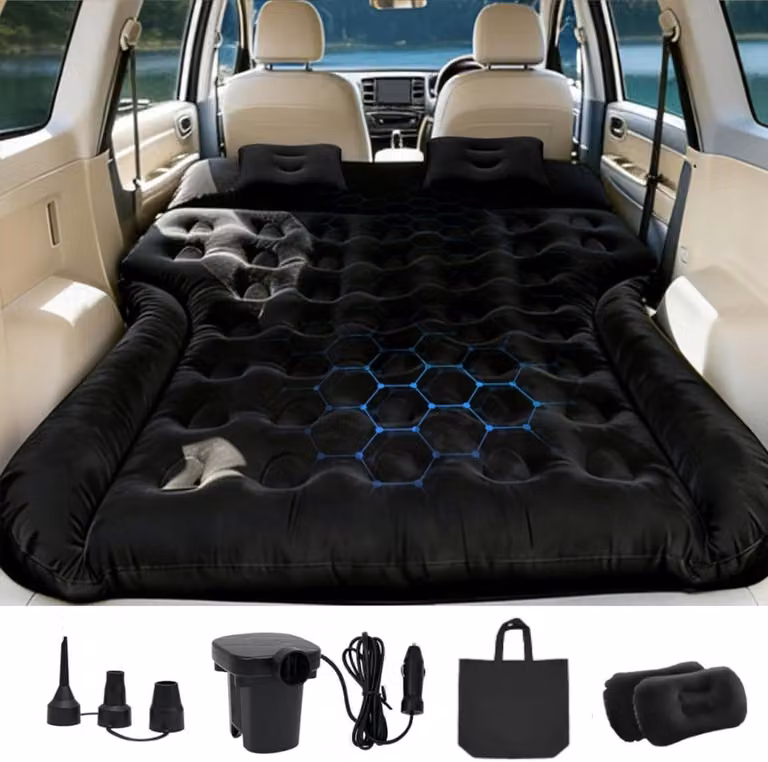 Auto Luchtmatras Zwart - Opblaasbaar Bed - 185 x 140 x 20 cm