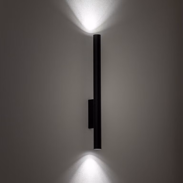 Lyora Zwarte wandspot Fourty XL up & down met LED en dimbare GU10 optie