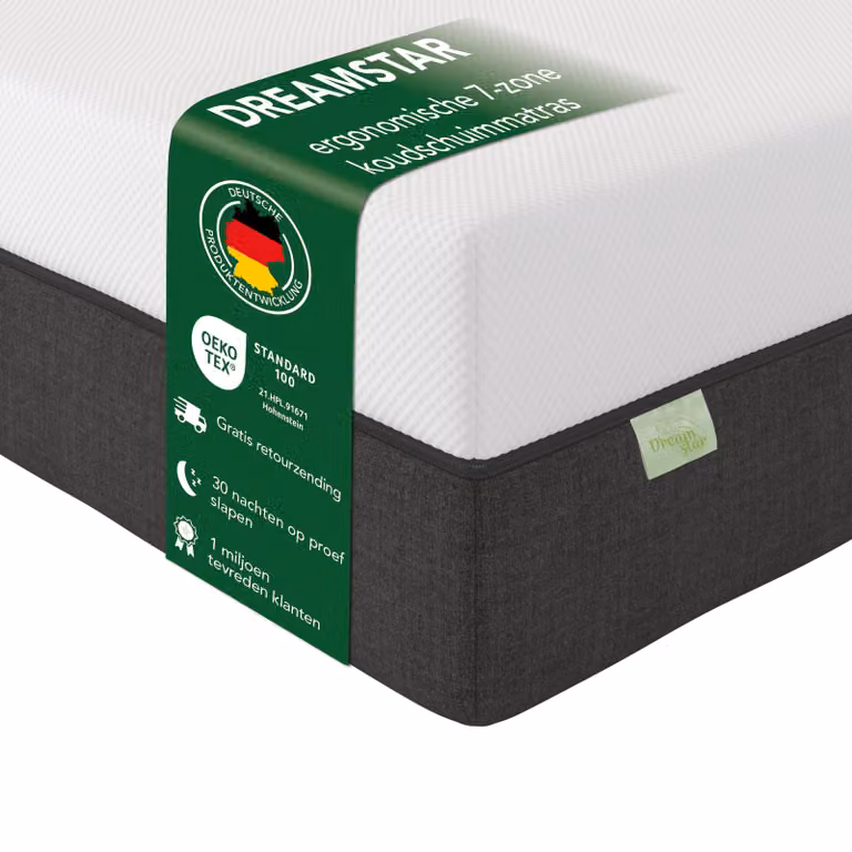 DREAMSTAR Skyflex Duo Premium matras met gel laag, 90 x 200 cm, Hoogte: 18 cm