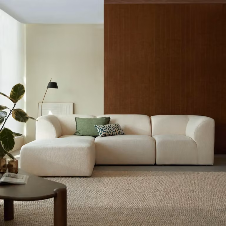 Tikamoon Vénus Modulaire Bank in Beige Stof, 4-5 Zits, L-vormig