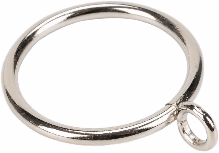 Set van 24 zilverkleurige metalen gordijnringen met oogje voor gordijnroedes, 25 mm binnendiameter
