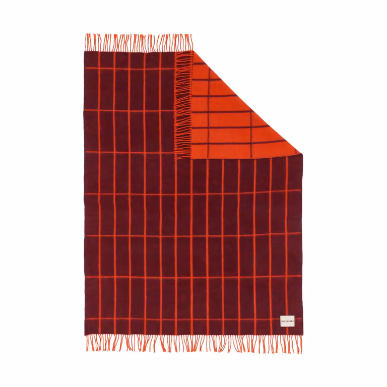 Marimekko Tiiliskivi plaid Plum-oranjerood