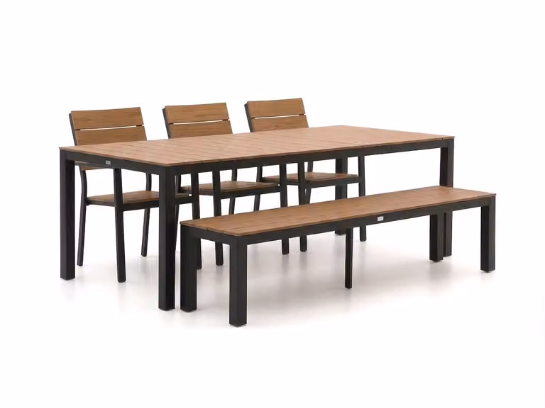 Bellagio Picknickset voor 6 personen, 3-delige tuinset in bruin polywood