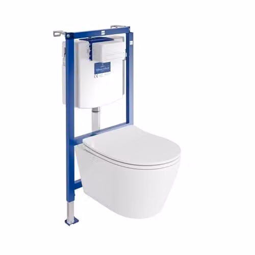 Lavita ViConnect H112 Complete Inbouwtoiletset met Inbouwframe, Hangtoilet Praia Wit Randloos en Bedieningsplaat