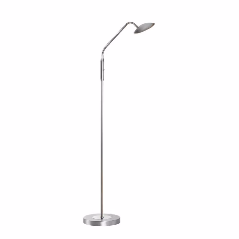 Fischer & Honsel Tallri dimbare vloerleeslamp in nikkel