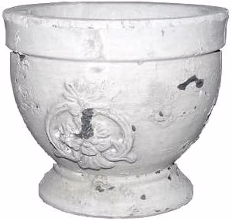 Terracotta Schaal Decoratieve Sierpot met Antieke Steenlook in Bruin - B/D/H: 13 x 13 x 12 cm