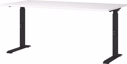 Germania bureau in wit/zwart, in hoogte verstelbaar, B/D/H: 160 x 91 x 80 cm