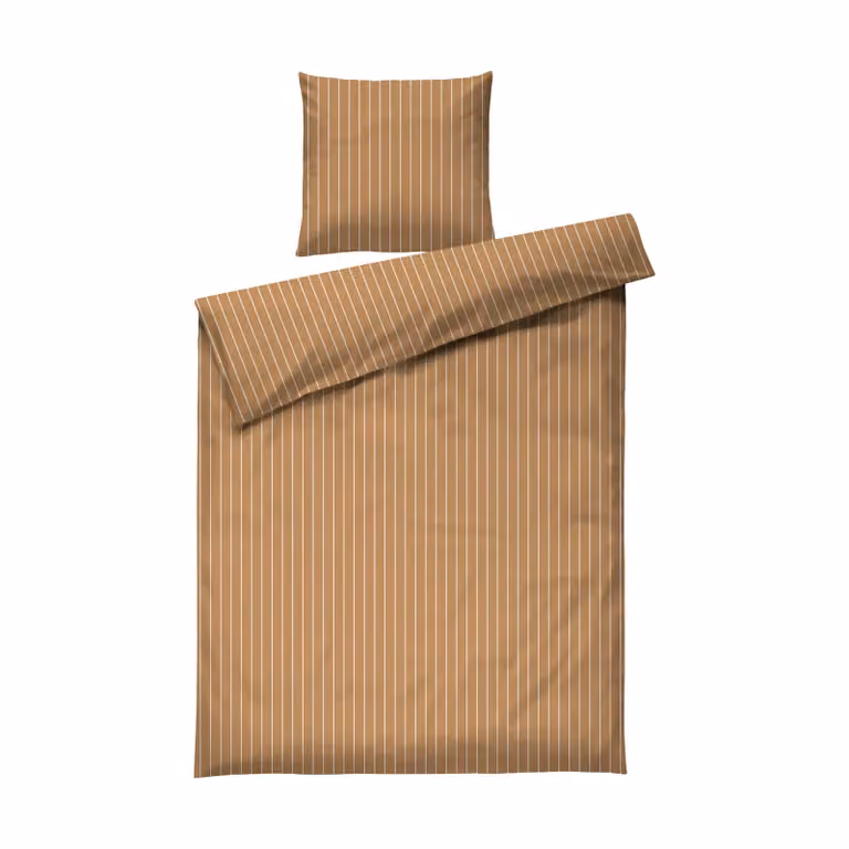 Juna Soft dekbedovertrekset karamel-offwhite 150x210 cm met kussensloop 50x70 cm