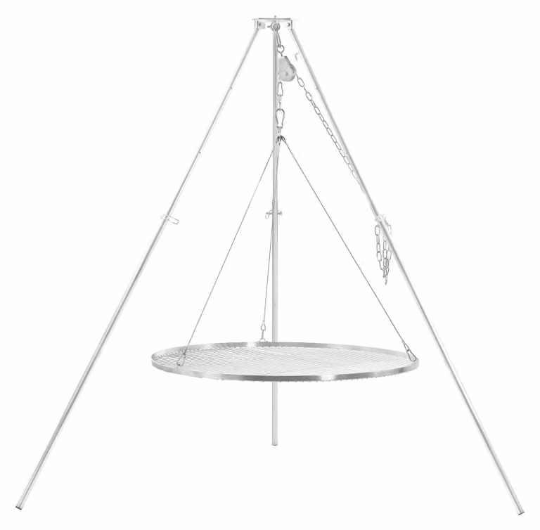 BBQ-Toro driepoot draaigrill met verzinkt ijzeren rooster, diameter: 90 cm, hoogte: 119 tot 184 cm