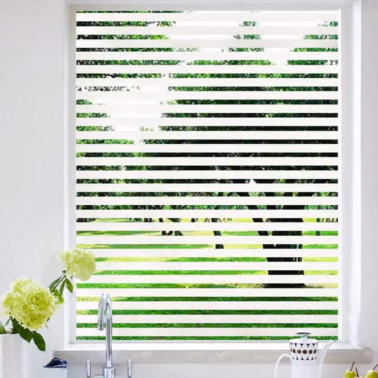 Raamfolie Privacy Strepen Mat Glasfolie Zonder Lijm Statisch 445 x 300 cm