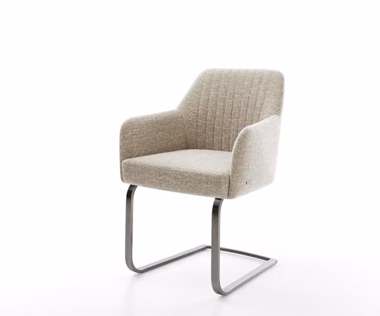 DELIFE Greg-Flex Sledemodel Stoel met Geweven Stof in Beige en Grijs