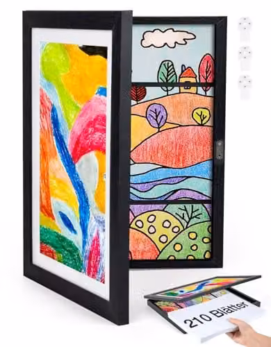 Joyshare Dikke Kindertekening Lijst A4 Zwart, MDF, B/D/H: 33 x 24 x 3 cm