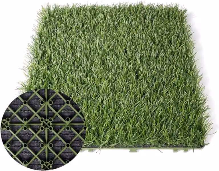 Kunstmatige Grastegel All Weather Indoor Outdoor - Zelflozende Gazonmat - Hoogte: 3 cm