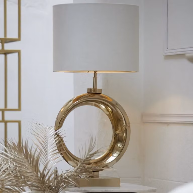 Light - Living Kap cilinder VELOURS wit B: 40 cm, D: 40 cm, H: 30 cm