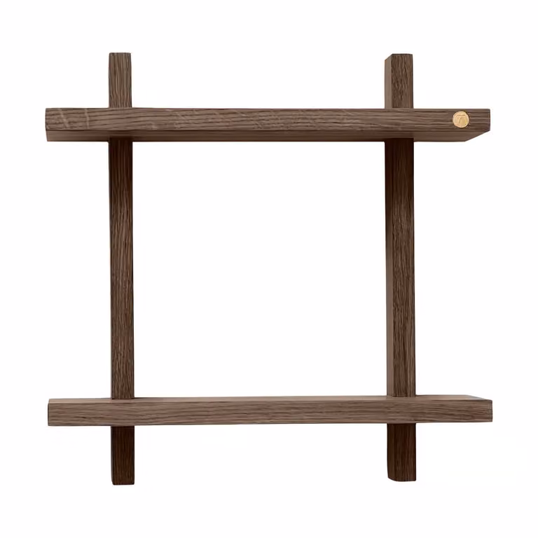 Andersen Furniture Treat dubbele wandplank, Smoked Oiled Oak, B: 34 cm, D: 12 cm, H: 34 cm