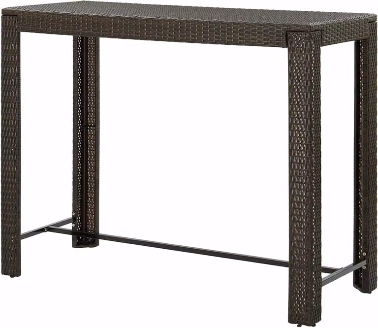Tuintafel Bartafel met Gepoedercoat Stalen Frame voor Buiten Eten, B/D/H: 140 x 60 x 110 cm