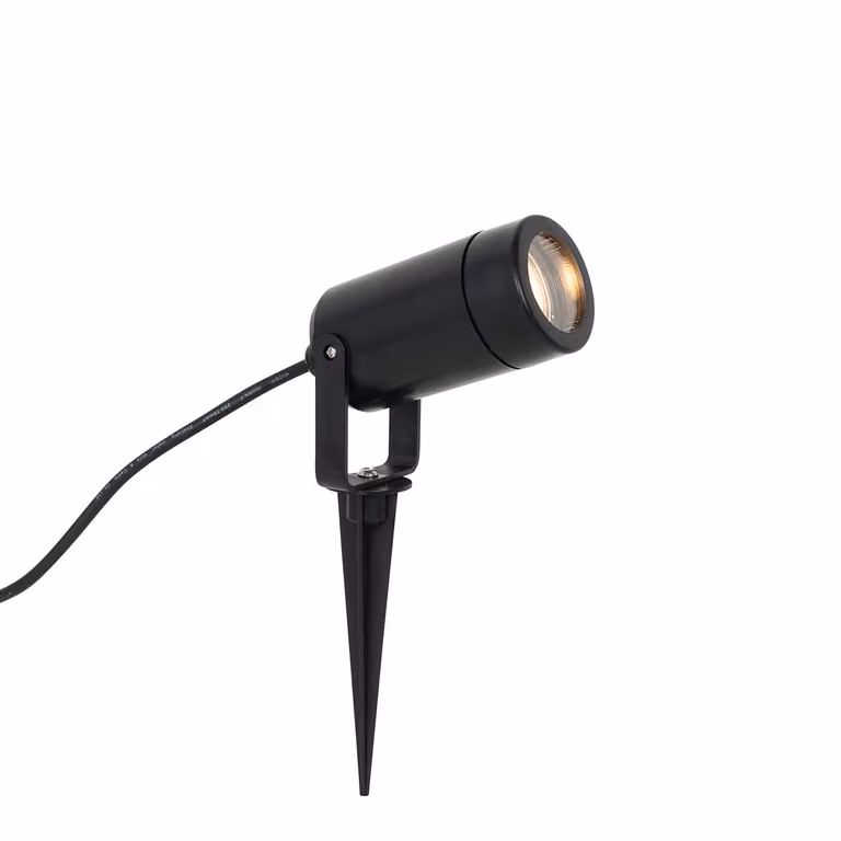 Qazqa Solo Eco Prikspot zwart verstelbaar IP65 met grondpen voor in de tuin