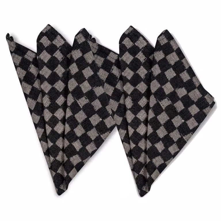 Byon Checki stoffen servetten 2-pack - Zwart