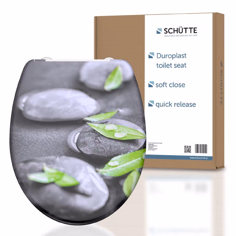 Schütte Duroplast toiletbril Stone met zachte sluiting en snelsluiting