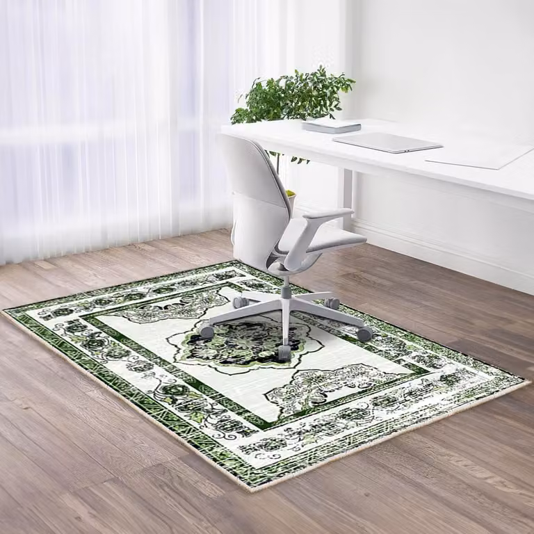 Groene Bureaustoelmat met Antislip Achterkant voor Thuiswerkplek - 100 x 150 cm