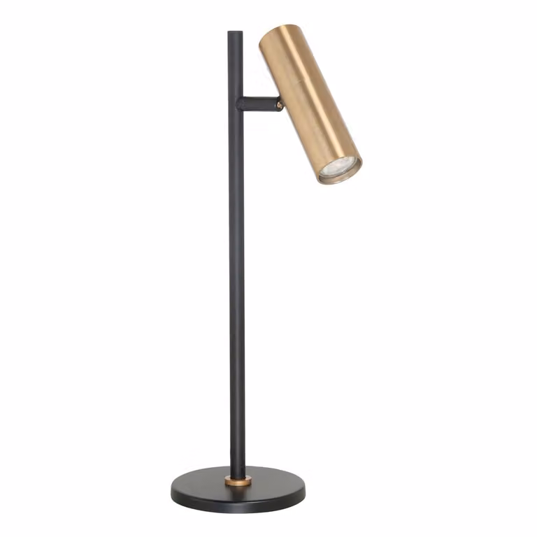 Highlight Tafellamp Trend zwart met mat messing - T1731.38