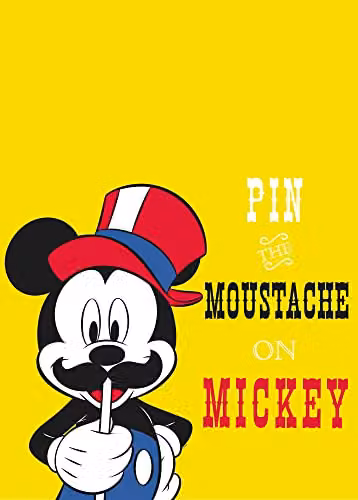 Komar Disney Mickey Mouse Moustache Poster - Multicolour - 50 x 70 cm