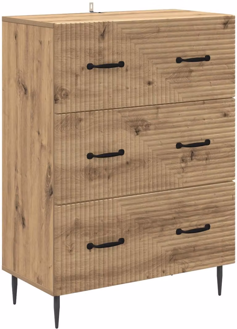 vidaXL Ladekast in vintage eikenhout, B/D/H: 66 x 34,5 x 89,5 cm